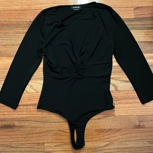 Bebe black low cut top bodysuit